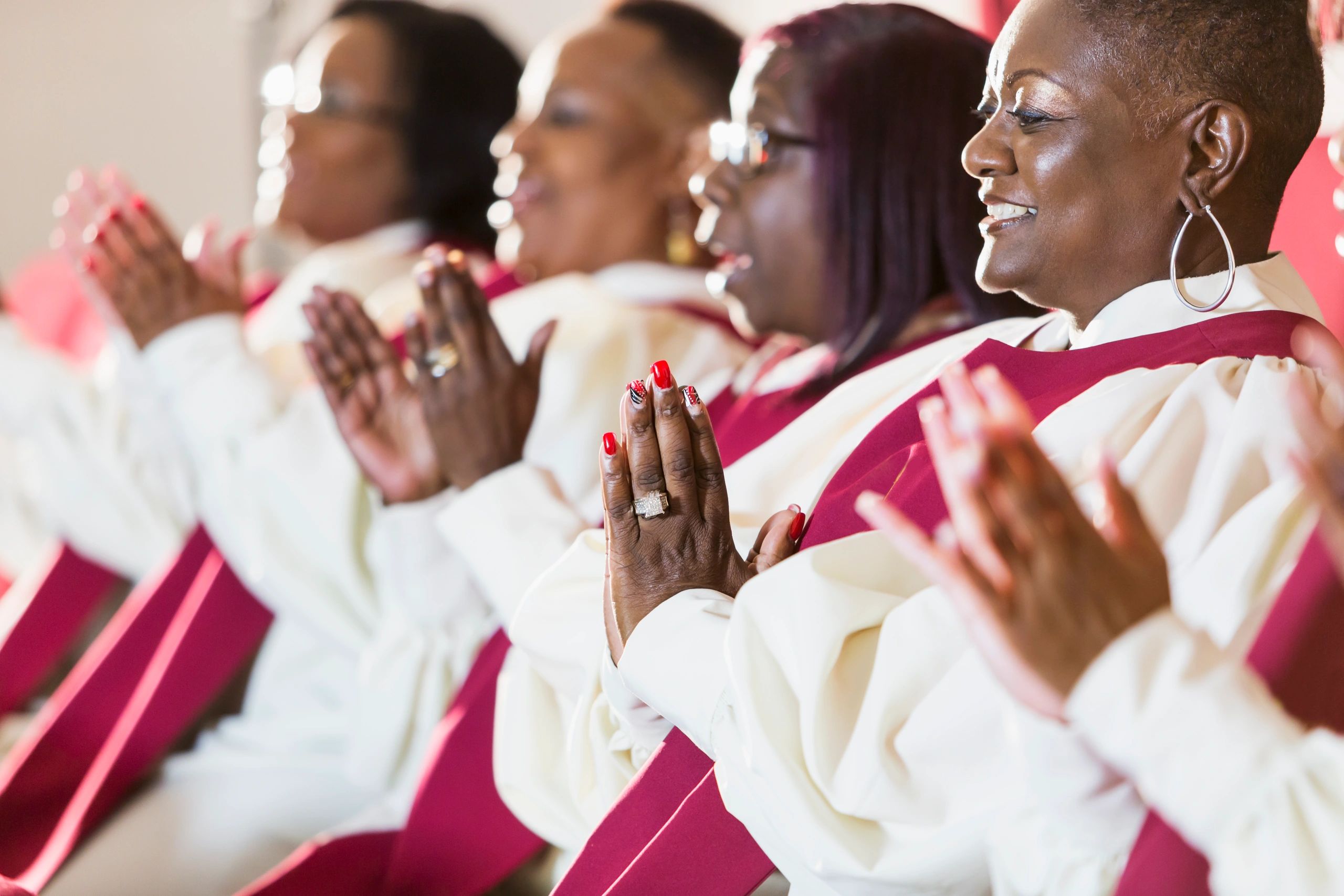 Religious women gathered together in prayer